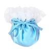 JEATHA Men's Shiny Satin Lace Drawstring C-String Compact Bag Pouch G-String Thong Underwear Blue One Size view 2