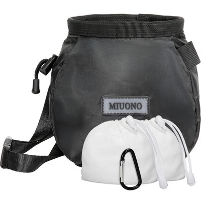 MIUONO Chalk Bag with 2 Chalk Balls, Belt, Carabiner Clip, Brush Loop and Zippered Pocket for Climbing, Bouldering, Gymnastics, Cross Fit and Lifting
