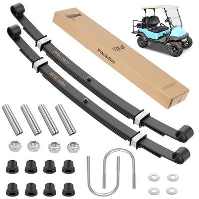 10L0L Heavy Duty Golf Cart Rear Leaf Spring Kit 4-Leaf Leaf Spring with Bushings & Sleeves Fits Club Car Precedent/Onward 2004+