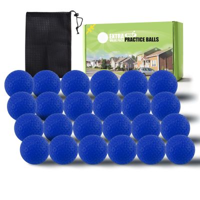 FINGER TEN Golf Practice Balls Foam Colored Value 12 24 50 Pack, Golf Ball Limited Flight for Indoor Outdoor Driving Range Backyard Training (Blue, 24 Pack)