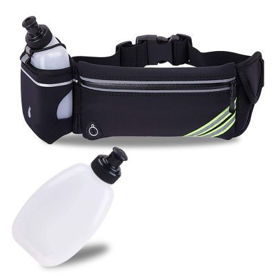 Waterproof Running Belt Water Bottle Waist Pack,Sport Pouch Fanny Pack for Men Women Runners Waist Bag,Hybration Workout Running Phone Holder for iPhone 15 14 13 12 11 Pro Max Xs Xr X 8 7 Plus Galaxy
