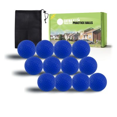 FINGER TEN Golf Practice Balls Foam Colored Value 12 24 50 Pack, Golf Ball Limited Flight for Indoor Outdoor Driving Range Backyard Training (Blue, 12 Pack)