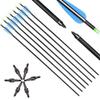 IRQ 31 Inch Carbon Arrow Quiver Set Spine 400 for Compound Recurve Long Bows Target Practice and Hunting Arrows, 12 Pack Carbon Fiber Arrow Plus 1 Quiver view 3