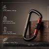 FresKaro Carabiner Clip, Locking and Small, Heavy Duty Carbineers, Key and Keychain Clips, Black Karabiner 3inch, Aluminum, D-Ring, for Belt, Hammock, Weight Bearing, Hiking, Dog Crate, 3Pack view 2
