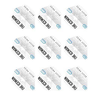 RED DRAGON Hardcore Gerwyn Price - White & Grey Snowflake Logo Flights (3 Sets per Pack)