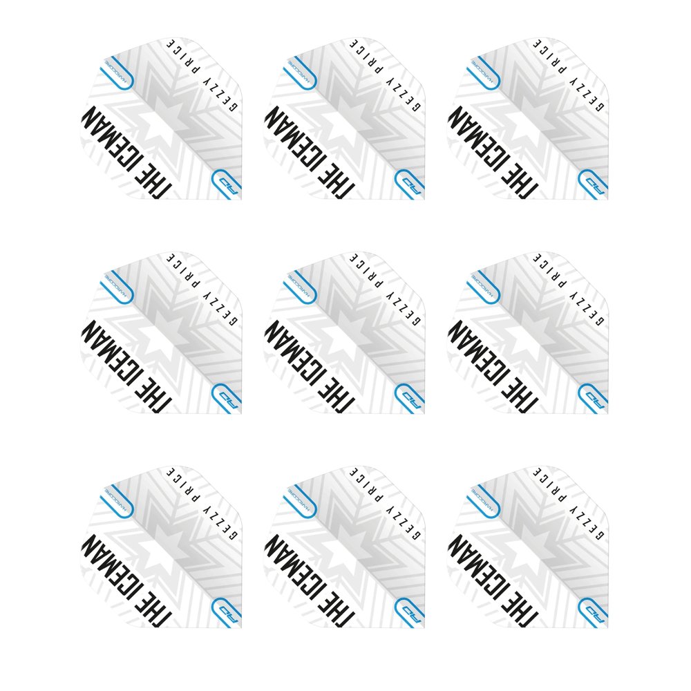 RED DRAGON Hardcore Gerwyn Price - White & Grey Snowflake Logo Flights (3 Sets per Pack)