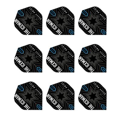 Hardcore Gerwyn Price - Black & Grey Snowflake Logo Flights (3 Sets per Pack)