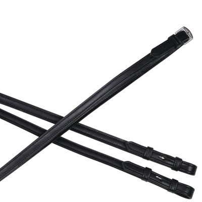 Collegiate Syntovia+ Plain Flat Reins, Black, 5/8"x54"