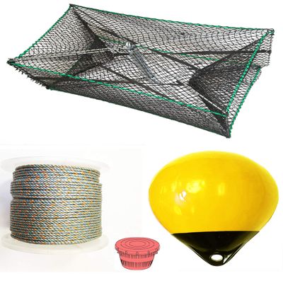 KUFA Sports Galvanized Steel Foldable Prawn Trap with Prawn Trap Accessory Combo (S32+PAL30Y)