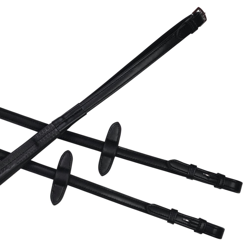 Collegiate Syntovia+ Rubber Reins, Black, 5/8"x54"