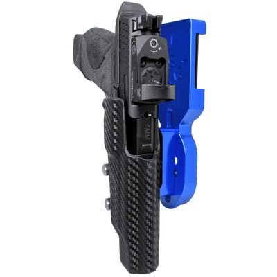 Pro Heavy Duty Competition Holster fits SW MP9/MP40 M2.0 5in - Polymer/Metal Models (Right-Hand Draw, Blue/Carbon Fiber)
