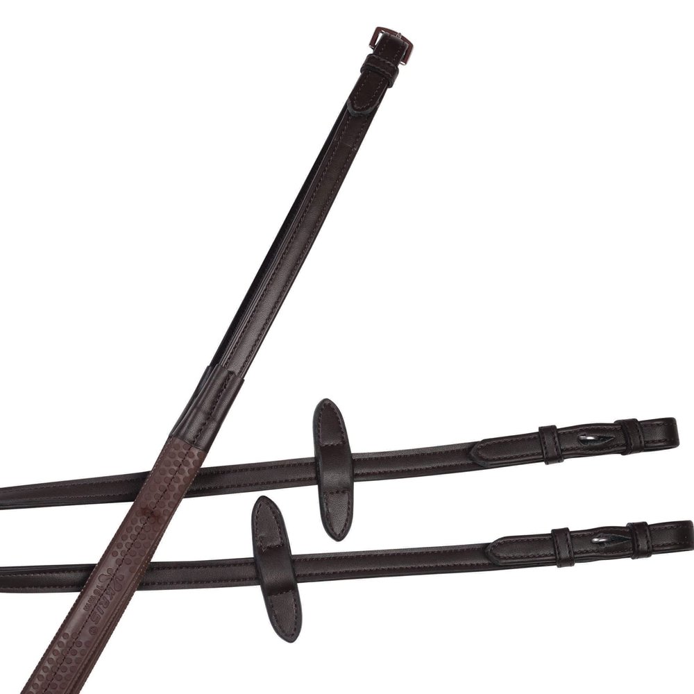 Collegiate Syntovia+ Rubber Reins, Brown, 5/8"x54"