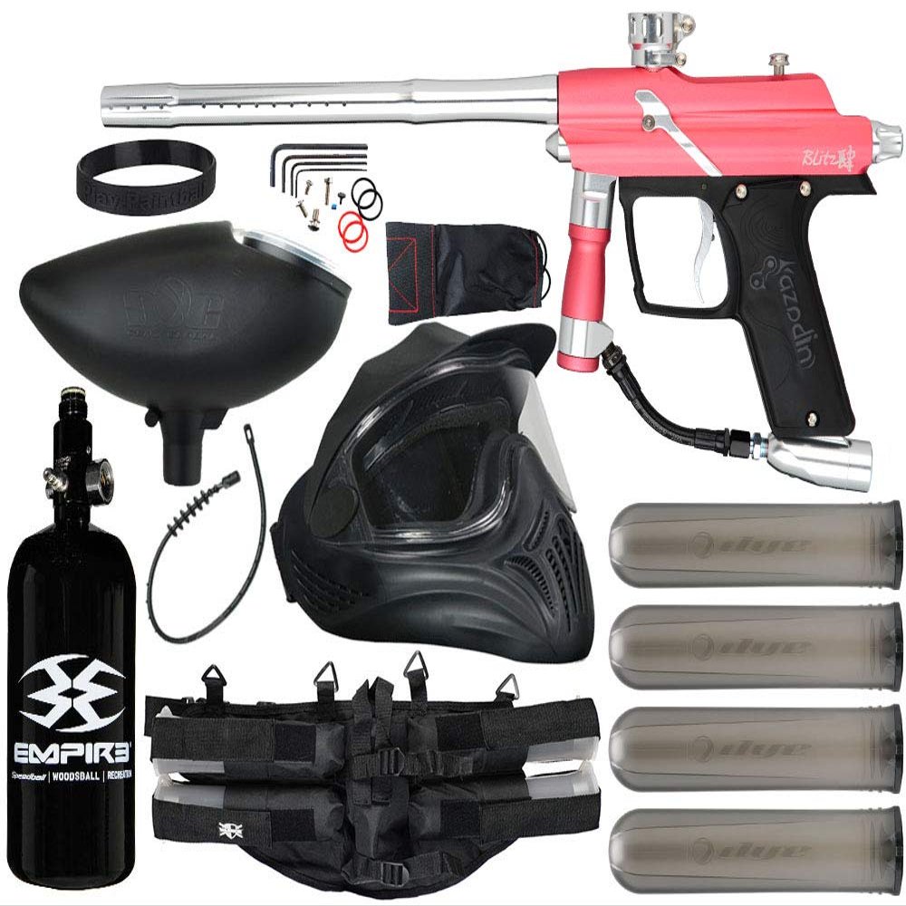 Action Village Azodin Blitz 4 Paintball Gun Legendary Package Kit (Dust Pink with Polished Silver Parts)