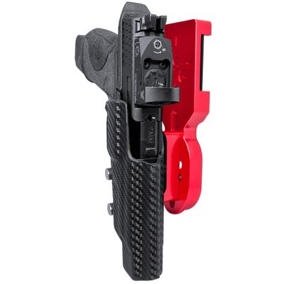 Pro Heavy Duty Competition Holster fits SW MP9/MP40 M2.0 5in - Polymer/Metal Models (Right-Hand Draw, Red/Carbon Fiber)
