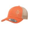 Love Sketches Embroidered Swordfish Trucker Hat | Adjustable Snapback Cap | Mesh Back Men and Women (Orange/Khaki-kh) view 1