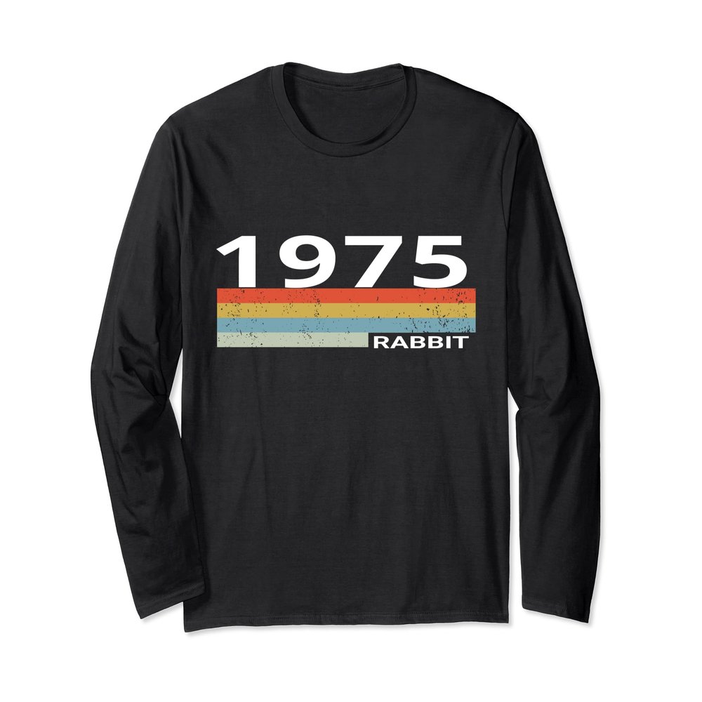 1975 Vintage Stripes Birthday Chinese Rabbit Year Long Sleeve T-Shirt