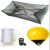 KUFA Sports Galvanized Steel Foldable Prawn Trap with 400' Rope, 15" Yellow Float and Vented Bait Jar Combo (S32+PNS38Y) view 1