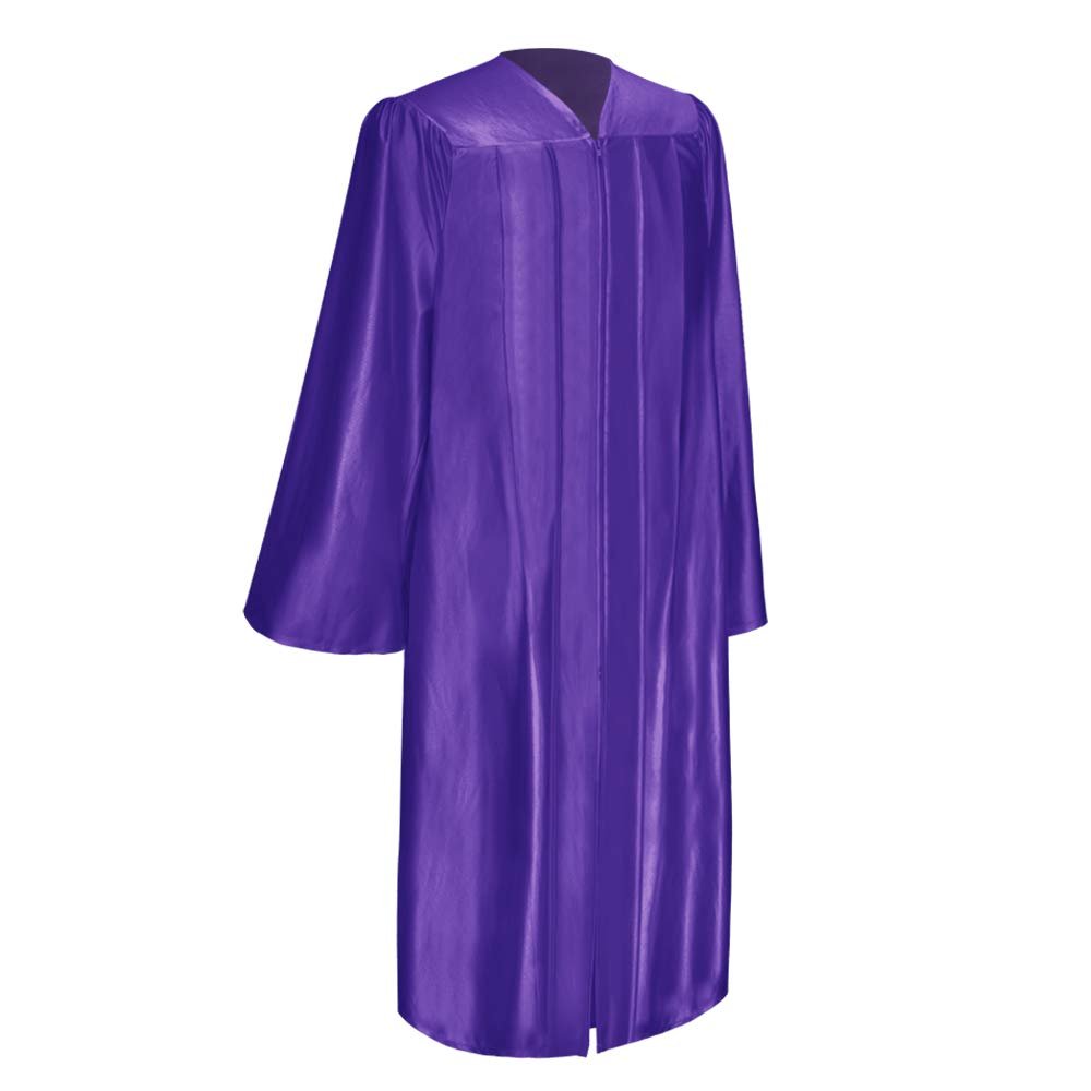 Endea Church Shiny Choir Robe (45 (5'0" - 5'2"), Purple)