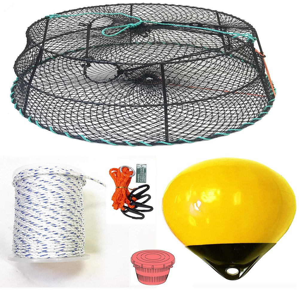 KUFA Sports Tower Style Prawn Trap with Vinyl Coated Prawn Trap Accessory Combo(CT79+PAS38Y+HA2)