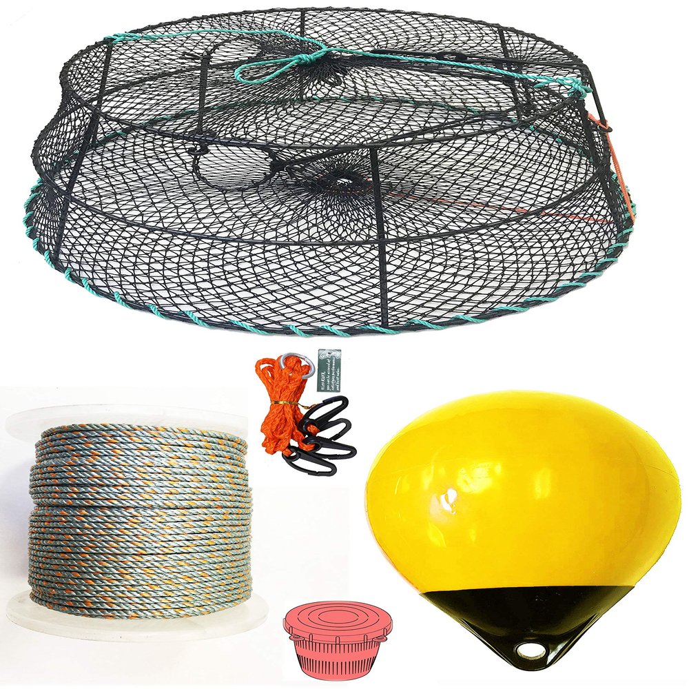 KUFA Sports Tower Style Vinyl Coated Prawn Trap with Prawn Trap Accessory Combo(CT79+PAL30Y+HA2)