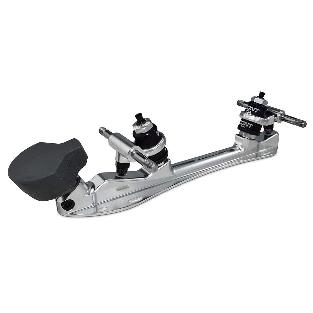 Bont Skates - Athena Roller Skate Derby Plate with Toego Toe Stop - 20 Degree Action - Pair (Silver, 5.75)