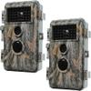 Folgtek 2 Pack Trail Cameras Hunting Cam 64MP 1296P with No-Glowing Infrared Night Vision Motion Activated, Short Trigger Time, 2.4" LED Screen IP66 Waterproof & Password Protected for Outdoor view 1