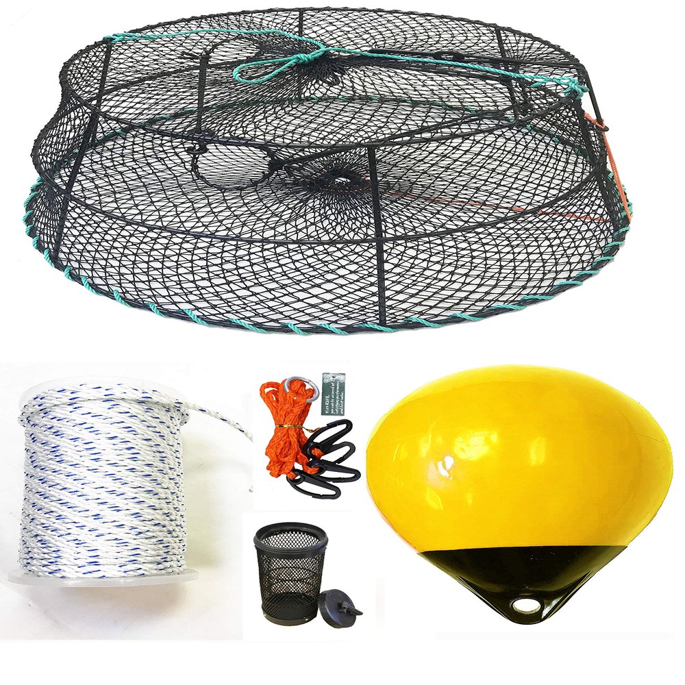 KUFA Sports Vinyl Coated Tower Style Prawn Trap with Prawn Trap Accessory Combo(CT79+PNS38Y+HA2)