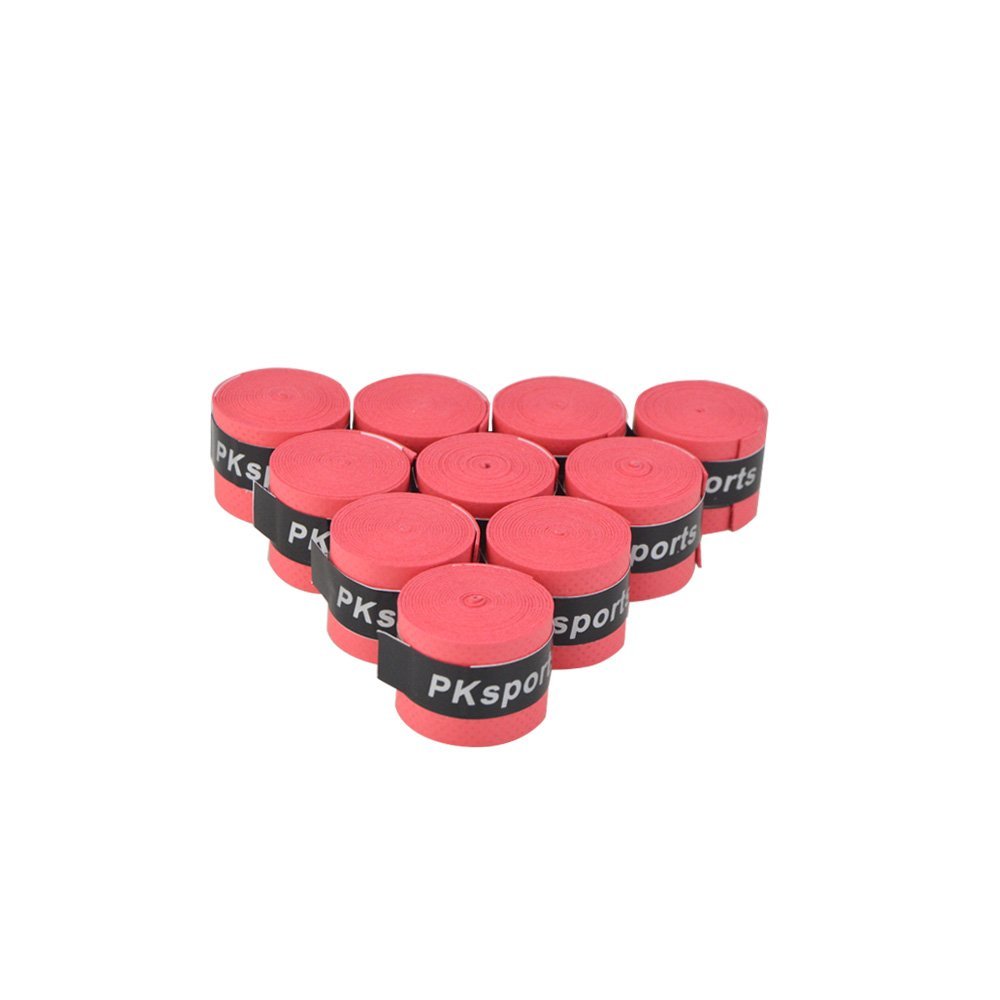 AMEYXGS Overgrip Sweatband Bow Handle Absorb Sweat Non-SlipGrip Stretchy Tape Band Self Adhesive Sticky (3 Pack Red)