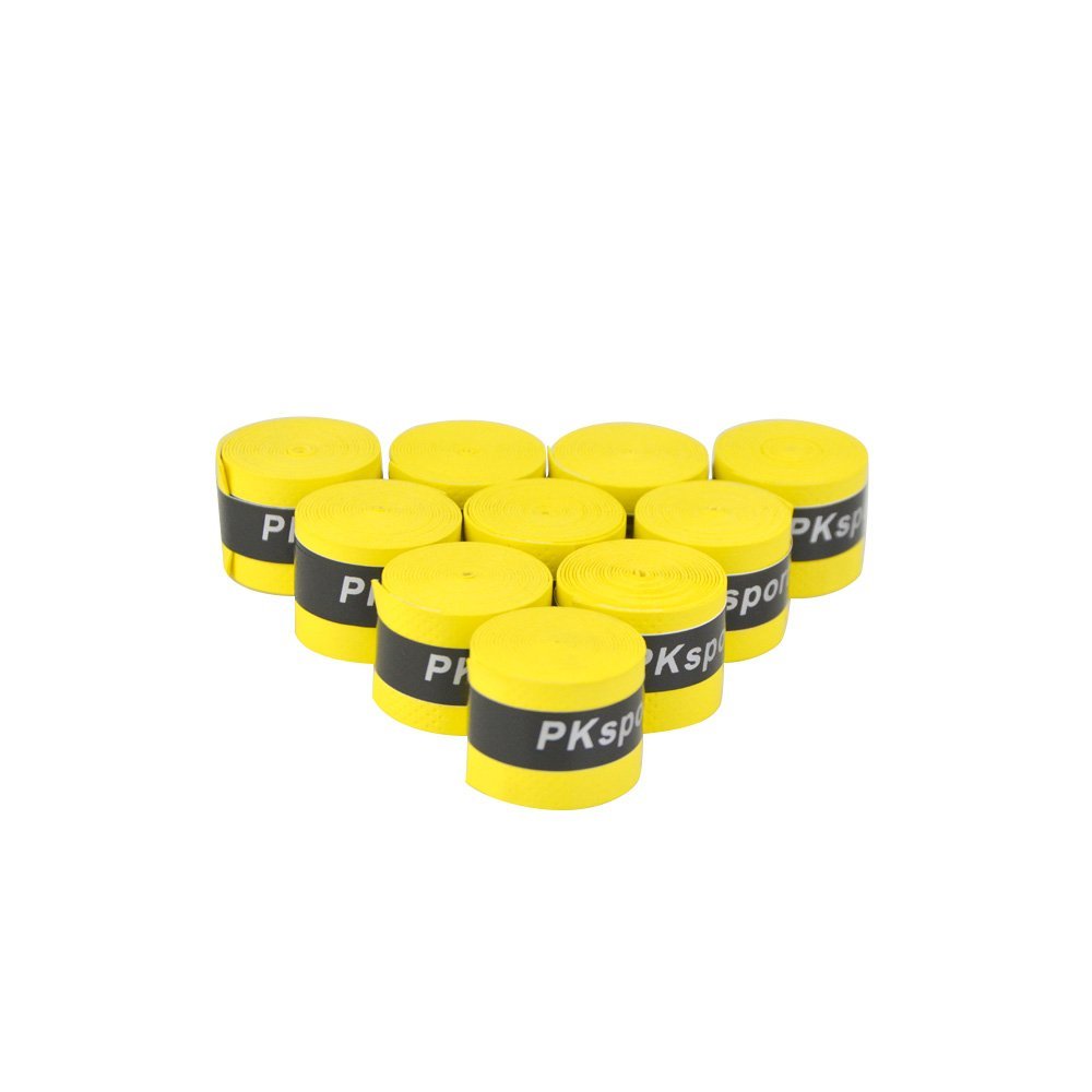AMEYXGS Overgrip Sweatband Bow Handle Absorb Sweat Non-SlipGrip Stretchy Tape Band Self Adhesive Sticky (3 Pack Yellow)