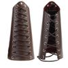 AZORA Leather Gauntlet Wristband Medieval Bracers Wrist Band Buckle Wide Bracer Arm Armor Cuff 2 Pcs (LB002-BROWN) view 1