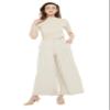 Tronjori Women High Waist Casual Wide Leg Long Palazzo Pants Trousers Regular Size(S,Summer Beige) view 3
