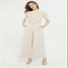 Tronjori Women High Waist Casual Wide Leg Long Palazzo Pants Trousers Regular Size(S,Summer Beige) view 4