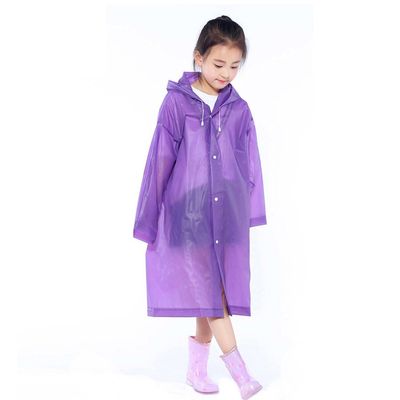 Acamifashion Children Raincoat Kids Impermeable Cover Poncho Rainwear Waterproof Hooded Capa - Purple
