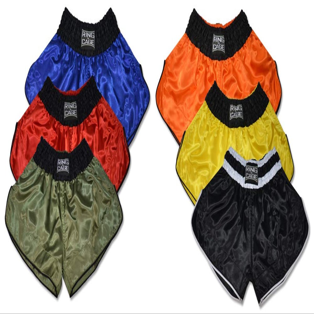 Retro Muay Thai Short (Short Cut) - 6 Colors (Blue, Small)
