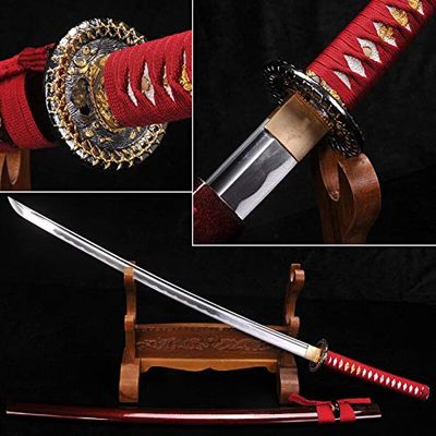 GLW 1060 High Carbon Steel Fully Handmade Functional Real Katana Full Tang Blade Japanese Samurai Sword Home Decoration Very Sharp