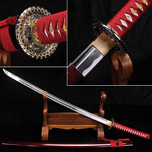 GLW 1060 High Carbon Steel Fully Handmade Functional Real Katana Full Tang Blade Japanese Samurai Sword Home Decoration Very Sharp