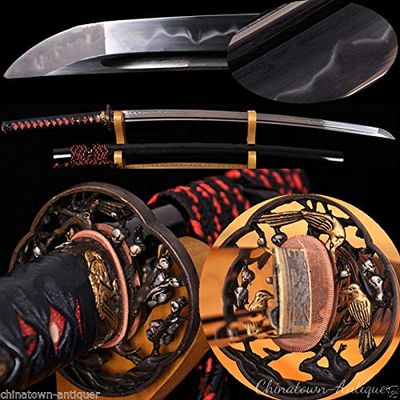 GLW Samurai Battle Sword Katana 1095 High Carbon Steel Blade W Clay Tempered #2469
