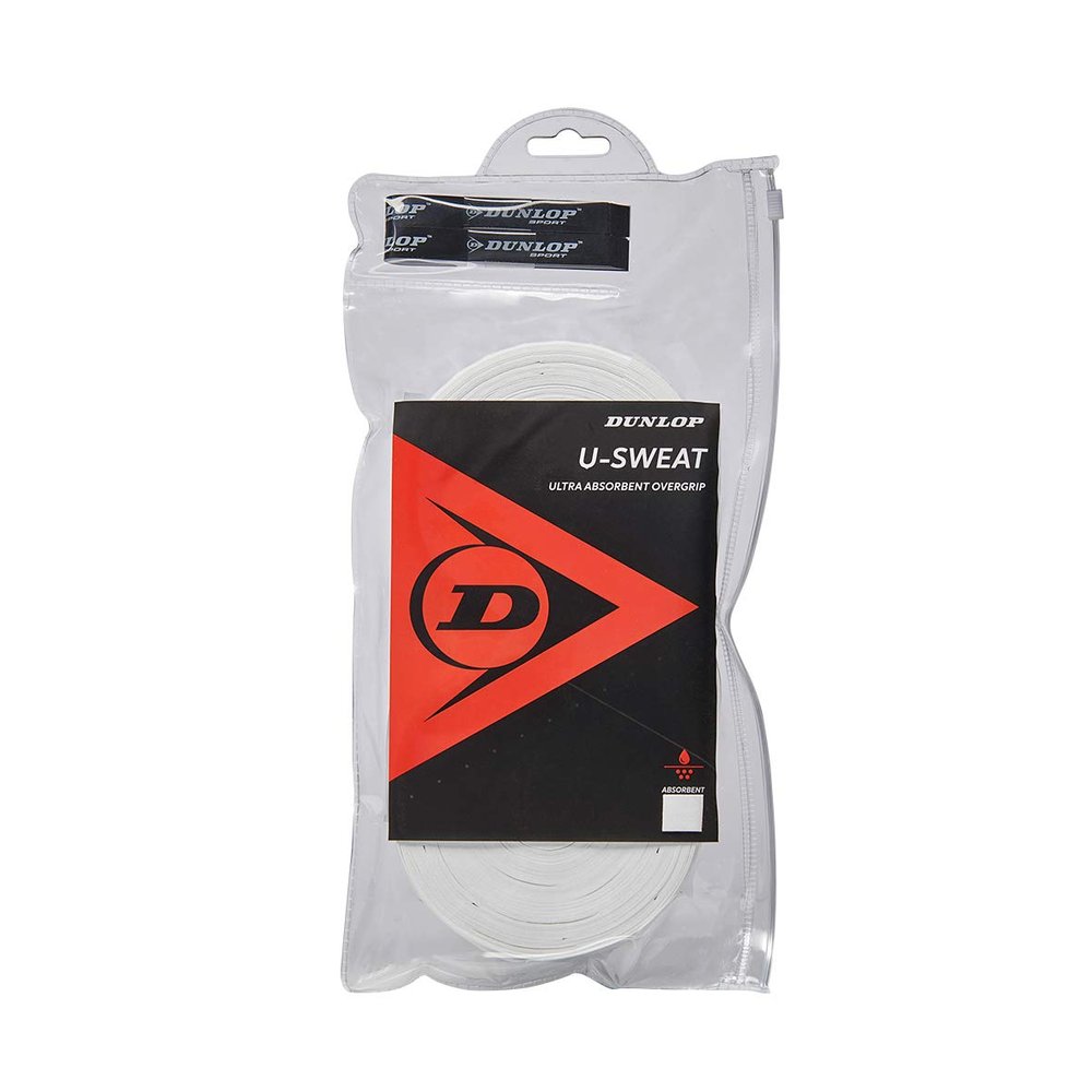 Dunlop Sports U Sweat Overgrip, Roll of 30, White