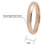 CROWNAL 1mm 2mm 3mm 4mm 5mm 6mm 7mm 8mm Tungsten Silver/Yellow Gold/Rose Gold/Black Wedding Band Ring Men Women Plain Dome Polished Comfort Fit Size 3 To 17 (Rose Gold 5mm,9) view 3