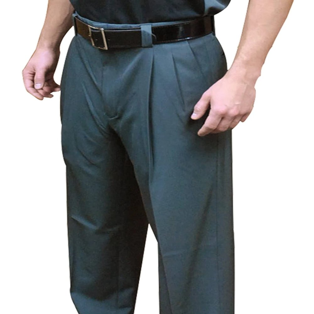 Smitty | BBS-395 | 4-Way Stretch Baseball Umpire Pleated Combo Pants with Expander Waistband | Charcoal Grey | Elite Official's Choice! (38)