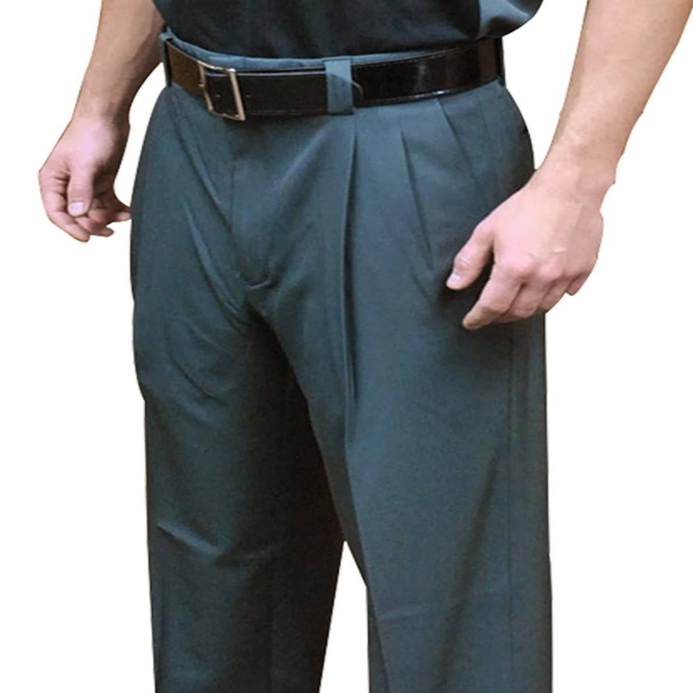 Smitty | BBS-394 | 4-Way Stretch Baseball Umpire Pleated Base Pants with Expander Waistband | Charcoal Grey | Elite Official's Choice! (50)