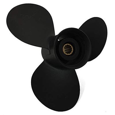 ARKDOZA 3 Blades Aluminum Propeller for Tohatsu Nissan 35/40/50HP Outboard Motor with 13 Spline Tooth Pressed in Rubber Hub 12.2x9