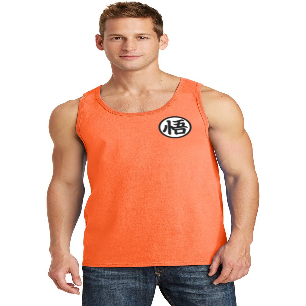 ALLNTRENDS Men's Tank Top Training Symbol Cool Gym Workout Top (S, Orange)