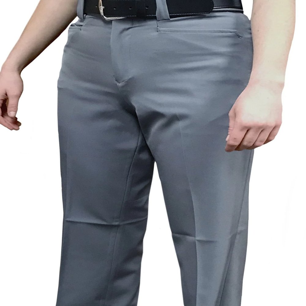 Smitty | BBS-399 | 4-Way Stretch | Womens Baseball Umpire Flat Front Combo Pants | Heather Grey | Elite Official's Choice! (8)