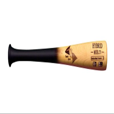 BamBooBat BYINNACLE Sports Equipment INC. Adult Hybrid Bamboo & Maple Baseball Bat with Rubberized Coated Handle, Black Handle/Natural Barrel, 32", HBBN271-HY32