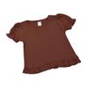 Monag Short Sleeve Ruffle T-Shirt (12-18m, Chocolate) view 1