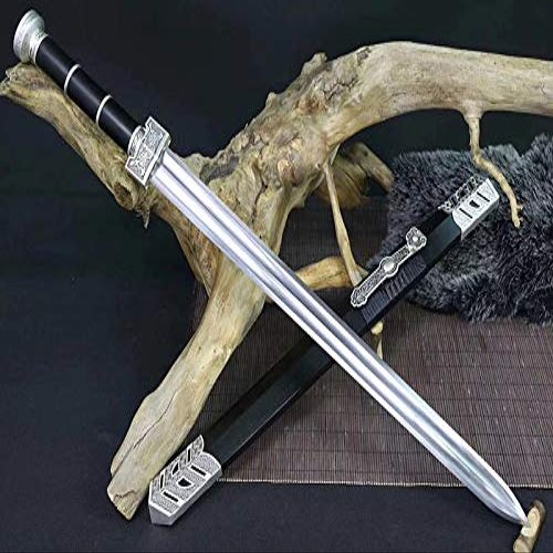 GLW Chinese Han Dynasty Sword Fully Hand-Made 1060 High Carbon Steel Full Tang Blade Water Quenched&Hand Polished Chinese Sword