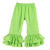VduanMo Baby Girl's Knit Cotton Ruffled Flare Pants Large Lime view 1