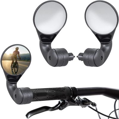 Sprintech Compact Adustable Rear-View Bicycle Mirror - P016 (Black, E-Bike) (Single Mirror)
