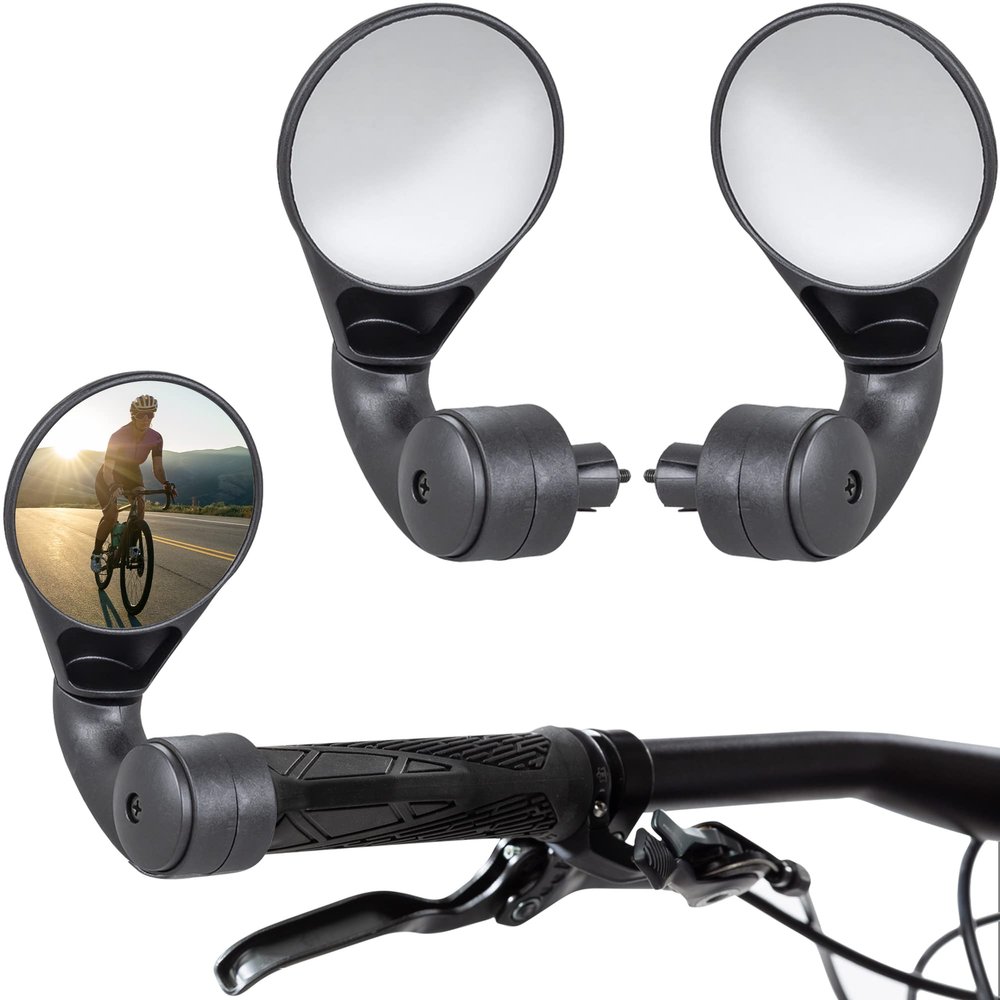 Sprintech Compact Adustable Rear-View Bicycle Mirror - P016 (Black, E-Bike) (Single Mirror)